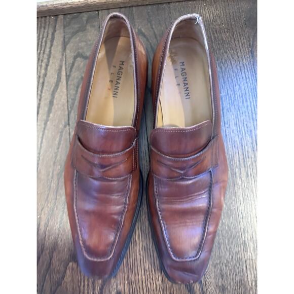 MAGNANNI Men\'s Leather Penny Loafers Cognac Men\'s Sz 11.5 main image 8